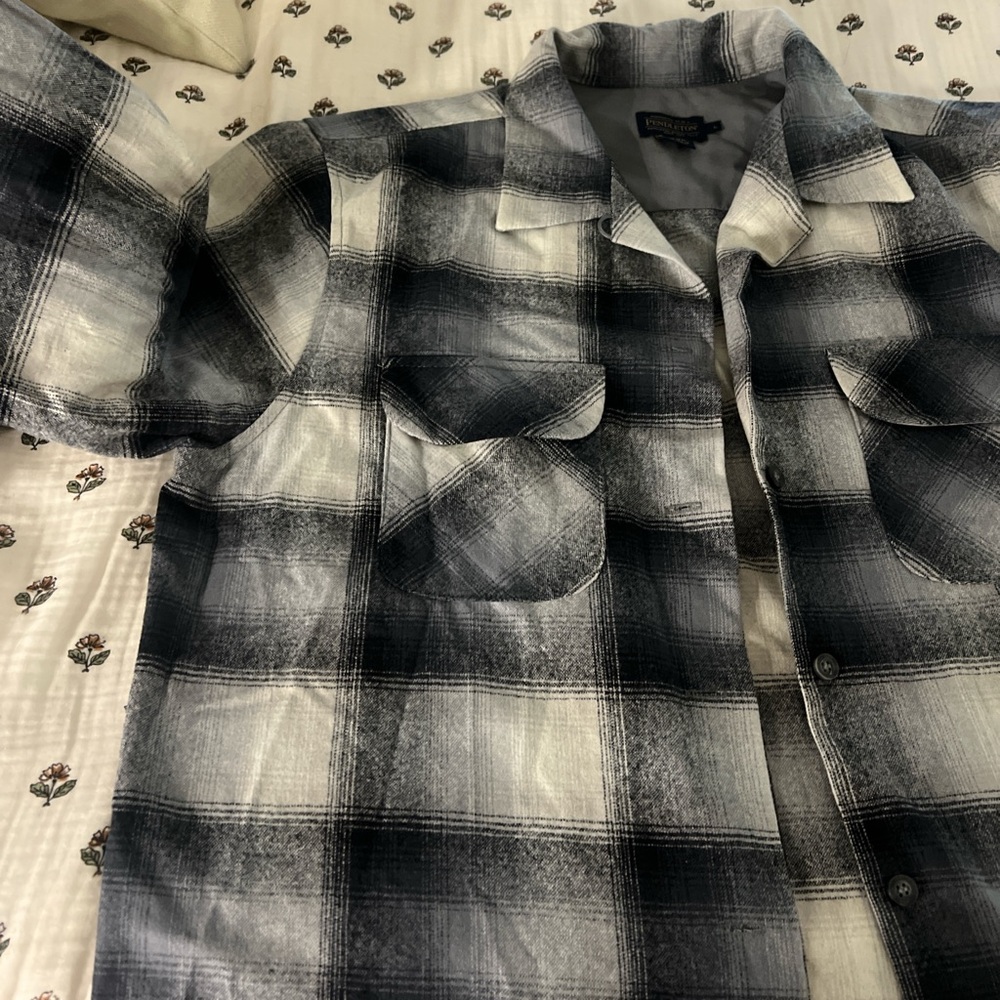 Pendleton Gray and White Plaid Jacket